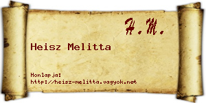 Heisz Melitta névjegykártya
